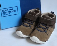 Stride Rite Baby Boy's Size 3W Wide Soft Motion Oliver Ankle Boot Brown Leather