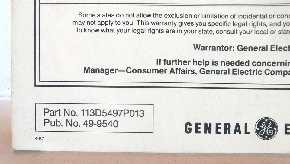 WWA5800G GE Washing Machine Owners Manual - Image 3 of 3