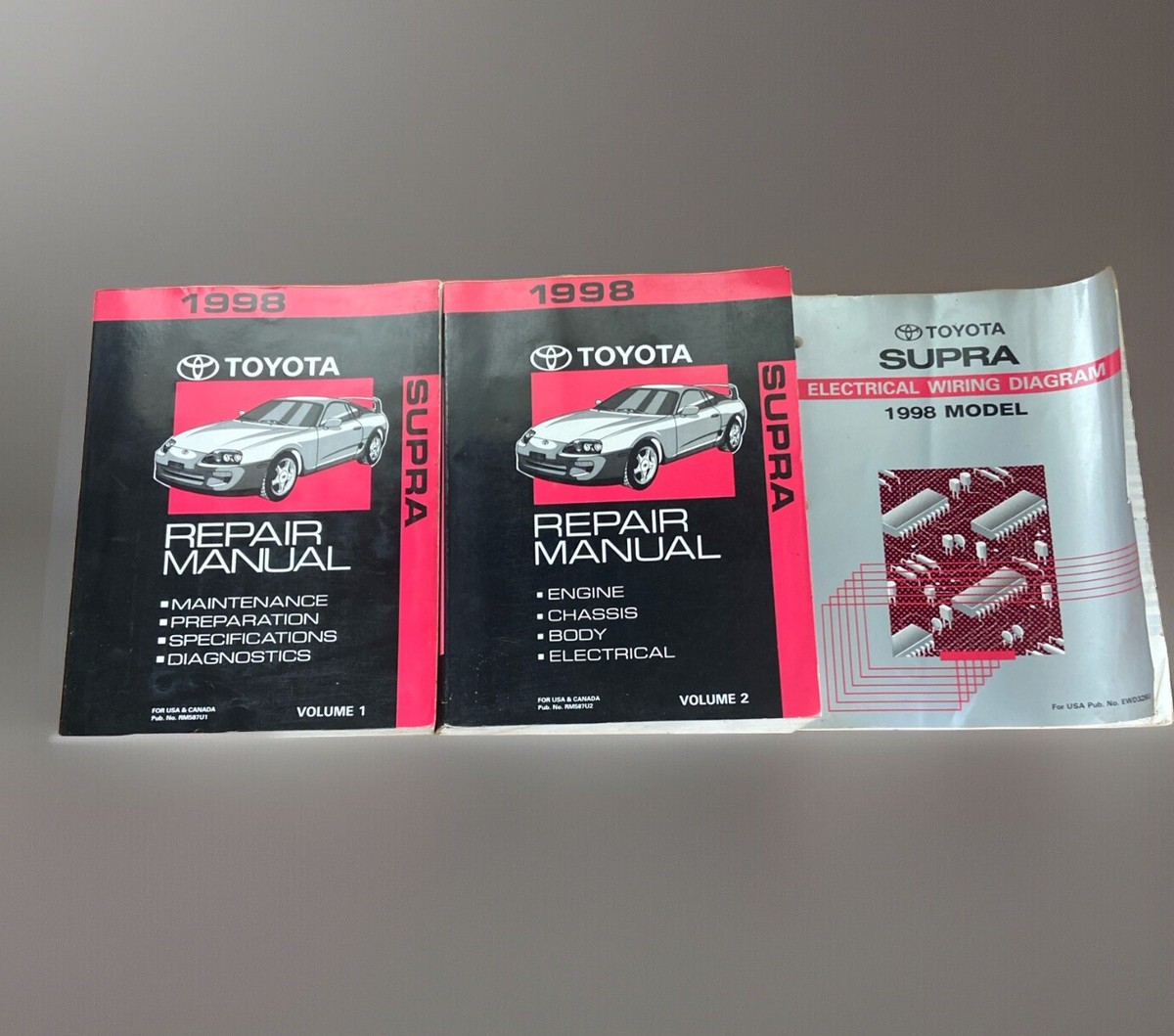 1998 Toyota Supra OEM dealer repair manual 1&2 and electrical