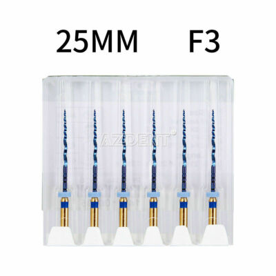 6Pcs Dental Endodontic Rotary ROOT Canal Files Heat Activated F3 25mm Engine Use