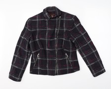 Bandolino Womens Black Check Jacket Coat Size 10