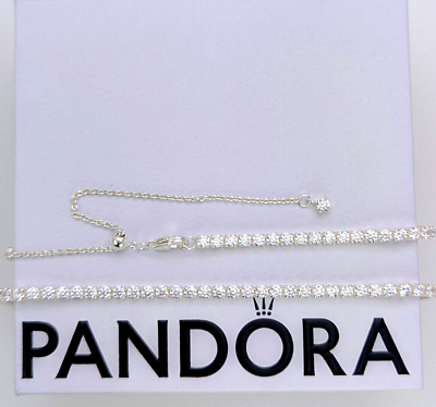 NEW 100% Authentic PANDORA 925 Silver Sparkle Tennis Choker