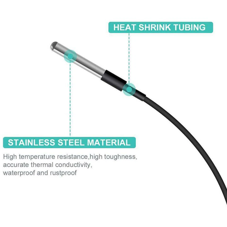 10x DS18B20 Temperaturfühler Thermosensor Temperatur-sensor Wasserdicht Kabel DE - Bild 4 von 4