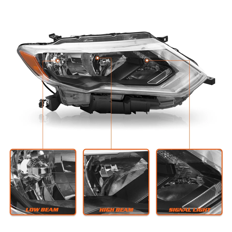 Lámpara de montaje de faros laterales derecho pasajero Nissan Rogue 2017 2018 2019 4 puertas Foto 4 de 4