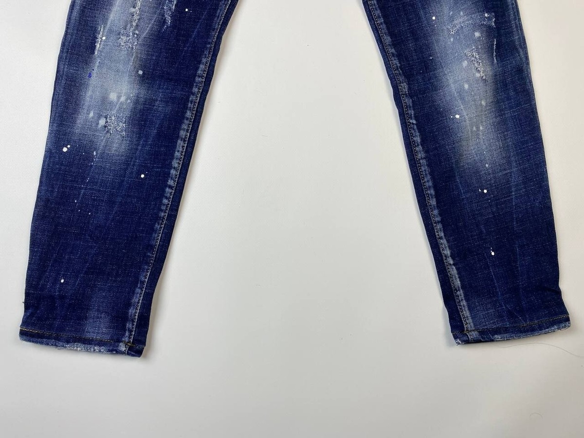 DSQUARED 2 COOL GUY JEAN Blue Denim Distressed Skinny Fit Jeans IT