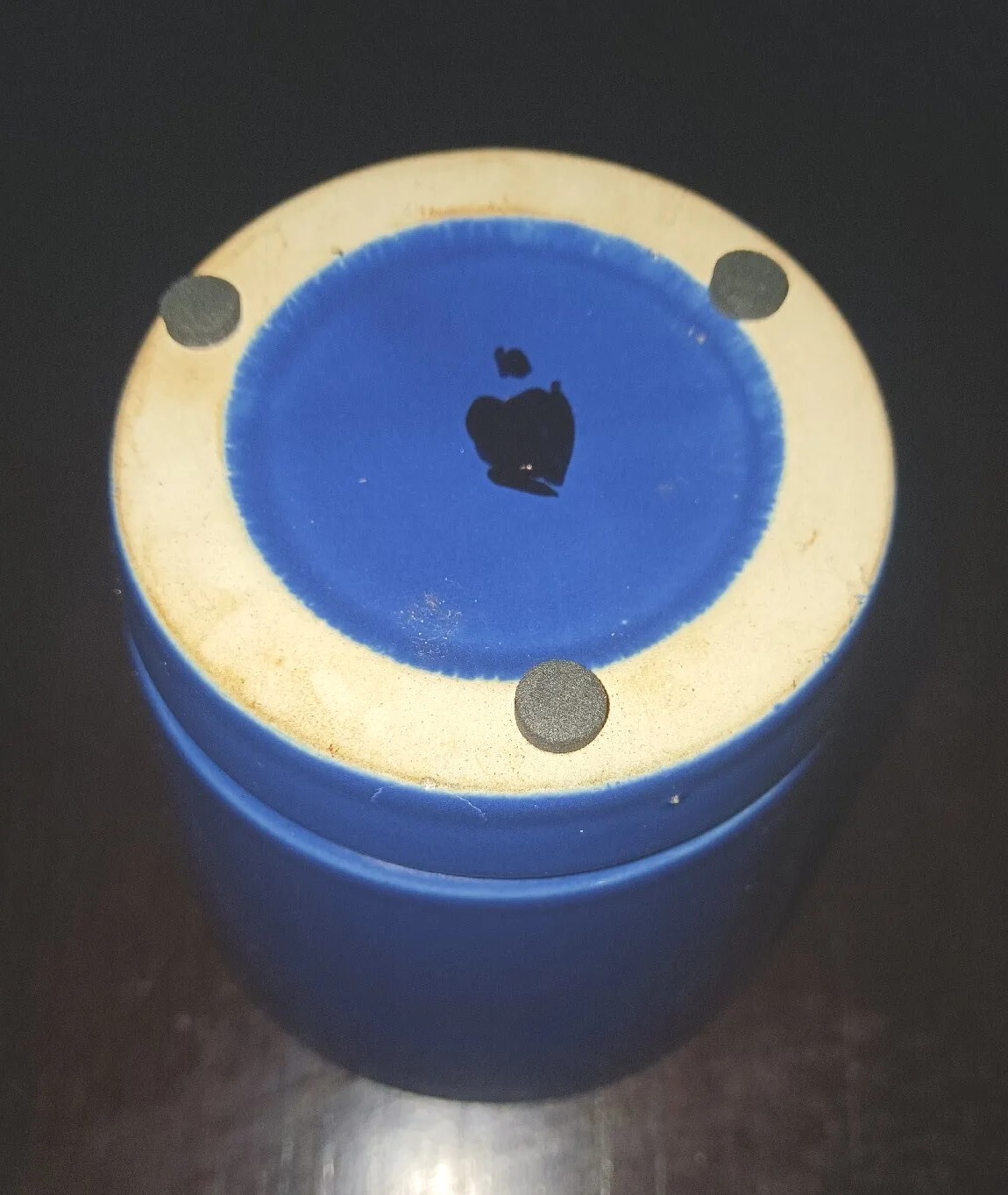 Vintage Ceramic Garden Pot House Plant Pot Blue With Attached Saucer eBay