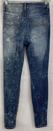 Mudd Size 5 Skinny Blue Washed Distressed Destroyed Denim Jeans 5 Pocket Zip Fly - Picture 2 of 12