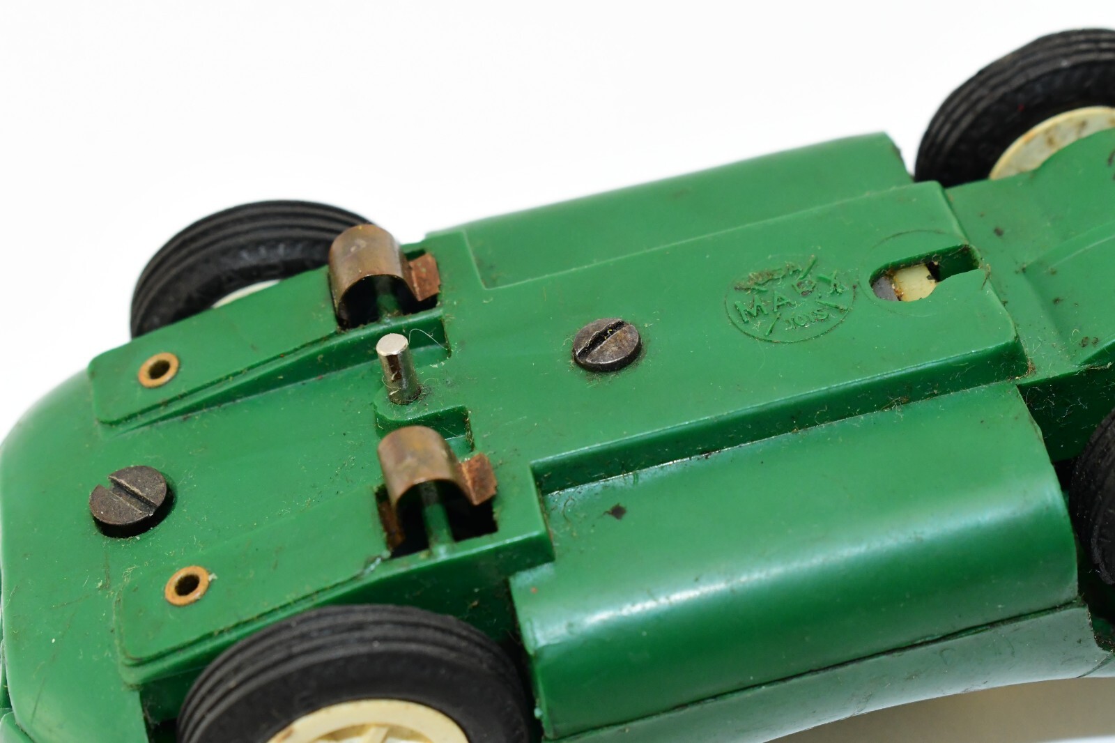 (SET of 2) Vintage MARX Toys Slot Race Car 1/32 RED 11 + GREEN