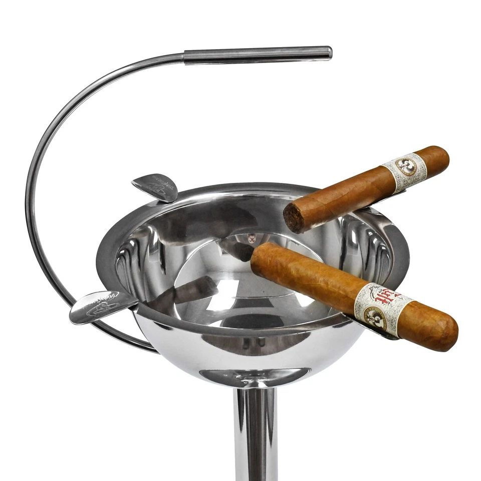 Cenicero de pie de acero inoxidable para cigarros apestoso, asa de transporte, 4 estribos Foto 3 de 4