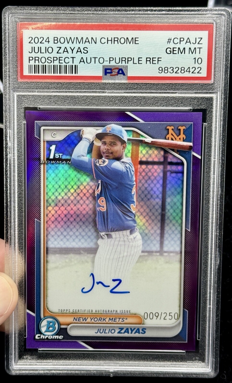 2024 Bowman Chrome Autograph 1st Purple Refractor Auto Julio Zayas /250 CPA-JZ