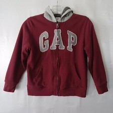 Gap Hoodie Kids Youth Medium Maroon Logo Sherpa Full Zip Fits Small Jacket