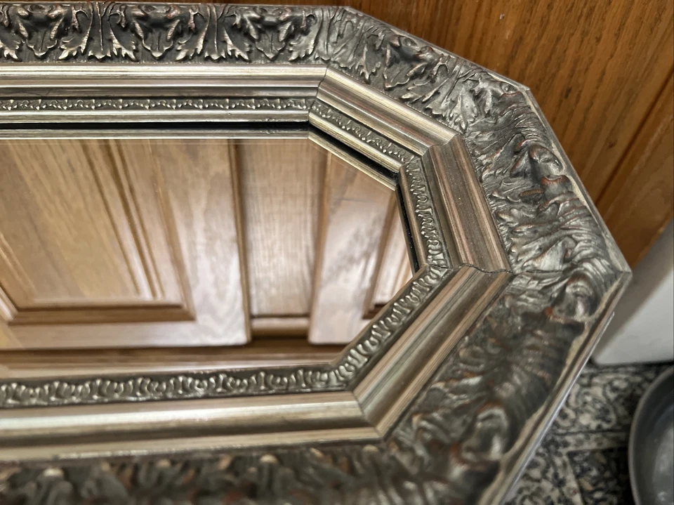 Espejo pared Ethan Allen 07-4038 22x9 y 10,25 plata octágono rectángulo Foto 4 de 4