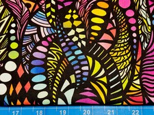 Tina Scrap 9"x21" Abstract Geometric Colorful Dots Diamond Swirl Cotton Fabric