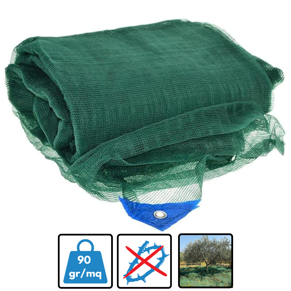 TELO RETE RACCOLTA OLIVE ANTISPINA 6X8 MT PUGLIESE BARESE RESISTENTE 90 GR/MQ