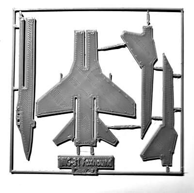 MIG-31, 3d Printed Snap Together Model Kit Card.