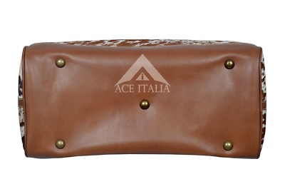 Pour hommes 16 marron vintage en cuir véritable week-end voyage