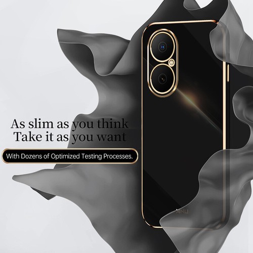 Funda protectora de goma suave con marco chapado en color caramelo de lujo para Huawei Enjoy 80 - Imagen 10 de 13