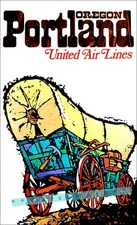 Portland Oregon  1966 Vintage Poster Print Retro Style  Air Travel Wall Art