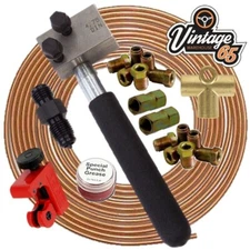 Classic VW DIN 3/16" Copper Brake Pipe Line 10x1mm Unions Flaring Repair Kit