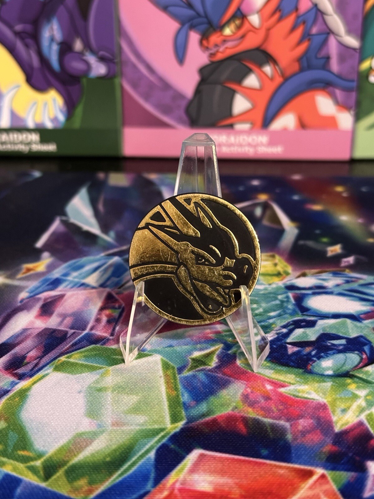 Mega Charizard Y Gold/Black Holo Pokemon Coin