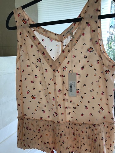 Rebecca Taylor Mia Pleat Top - SIZE 10- Pink Floral SILK $275 - Picture 3 of 5