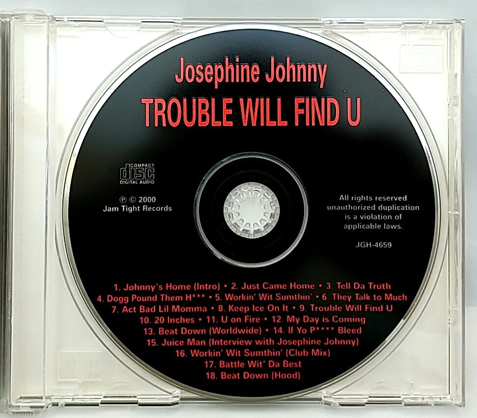 CD) Josephine Johnny ‎– Trouble Will Find U, US OG Press