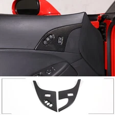 Carbon Fiber ABS Interior Door Lock Panel Trim Cover For Corvette C6 2005-13 US