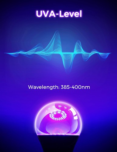 UV Black Light Bulbs, Halloween 12W A19 UV Blacklight, 100 Watt Equivalent, U... - Picture 3 of 8