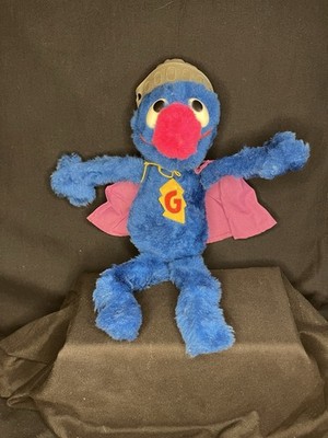 Vtg Knickerbocker Super Grover Plush Sesame Street Stuffed 1976 Original 70s 80s