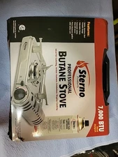 Sterno Portable Camping Stove - Single Burner Butane, Stainless Steel, 6000 BTU