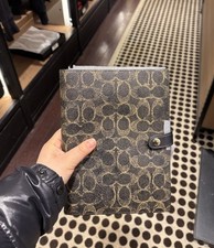 NWT Coach Notebook In Signature Canvas Gold/B...