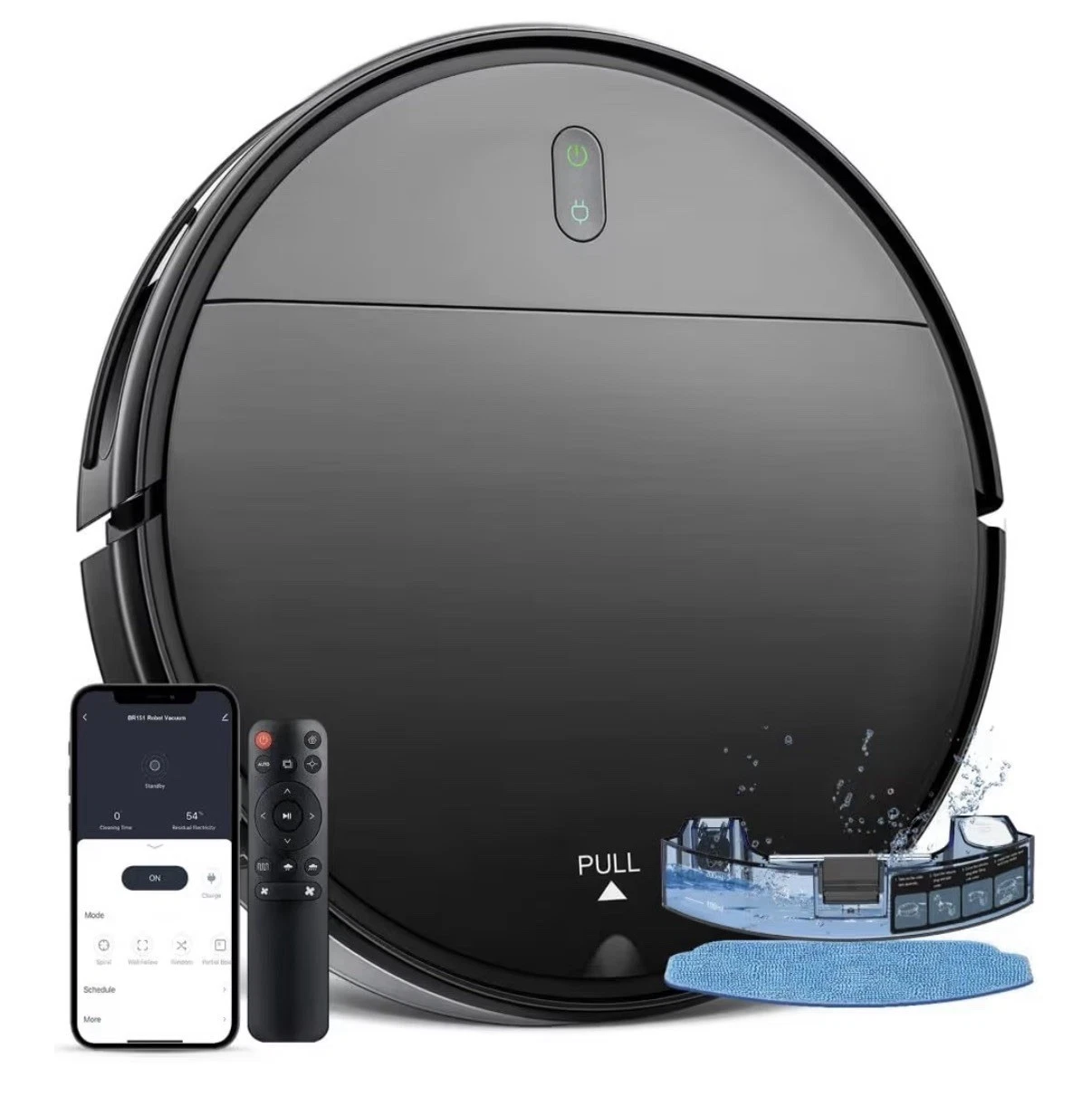 BR151 Robot Vacuum and Mop Combo, 2 in 1 Mopping Robot Vacuum, COLOR Black
Opens in a new window or
