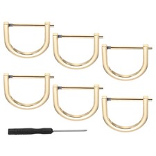 6 Pcs 1-1/4" D-Rings Screw in Shackle Horseshoe U Shape D Ring Light Gold