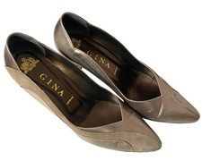 Gina London Rusty Gold Pointed Toe Leather Heels UK 7