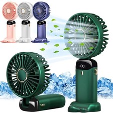 Rechargeable 5-Speed Portable USB Mini Fan with LED Display Phone Holder Gift