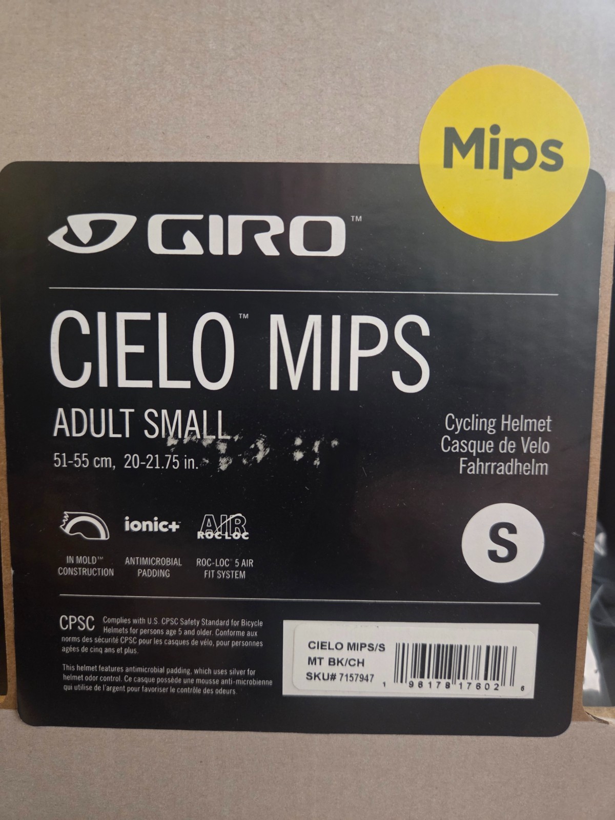 Giro Cielo MIPS Cycling Helmet Adult Small Matte Black/Charcoal