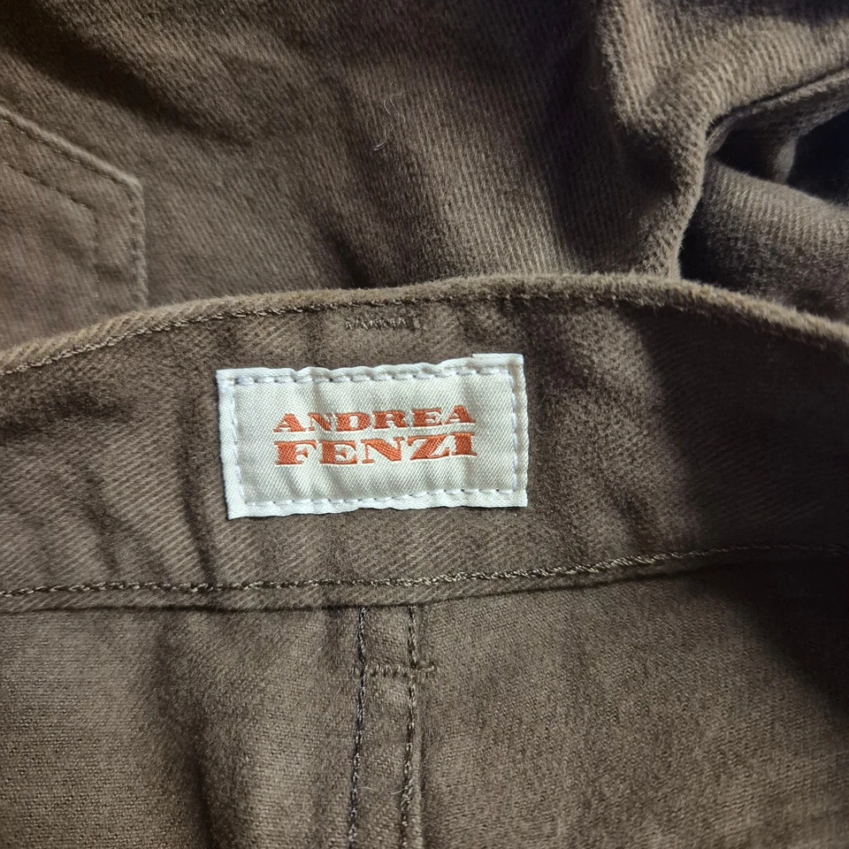 Andrea Fenzi Trousers Men's Size 34 Brown Cotton Made in Italy Casual - Image 4 of 4