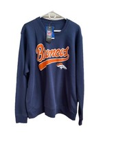 NWT - NFL Team Apparel Unisex XXL Denver Broncos Crewneck Sweatshirt Navy Blue