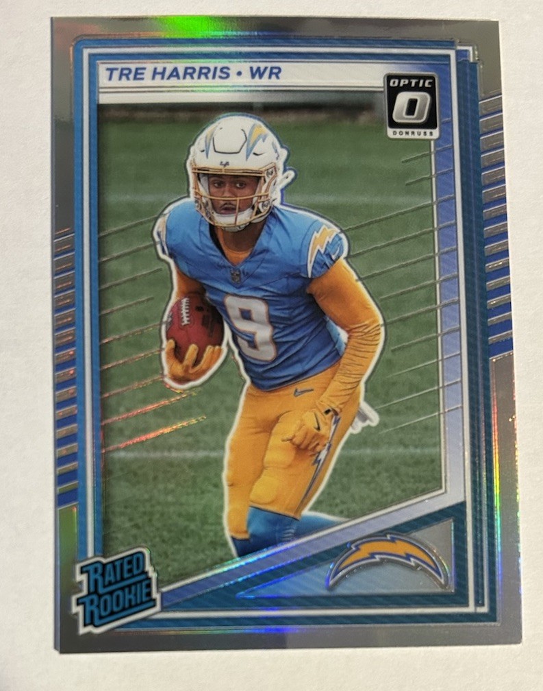Tre Harris - Chargers - 2025 Donruss Rated Rookie 329 (RC) Optic Holo Preview