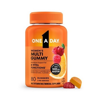 One A Day Women's Multivitamin Gummies with B Vitamins & Biotin, 80 Ct.