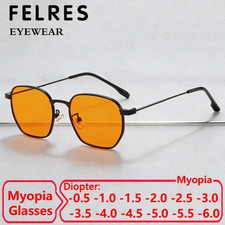 Metal Frame Tinted Myopia Nearsighted Glasses Men Women Outdoor Shade Sunglasses