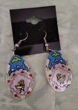 Handmade Multicolor Duck Dropping Dangle Earrings
