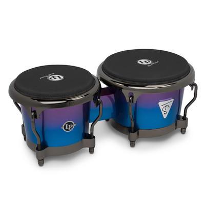 Latin Percussion 7-1/4''/8-5/8'' Tony Succar Bongos - Rainbow Black Nickel