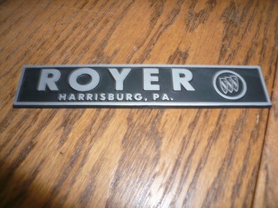 ROYER Dealership Emblem Logo Tag Adv Car Nameplate Dealer 9/29