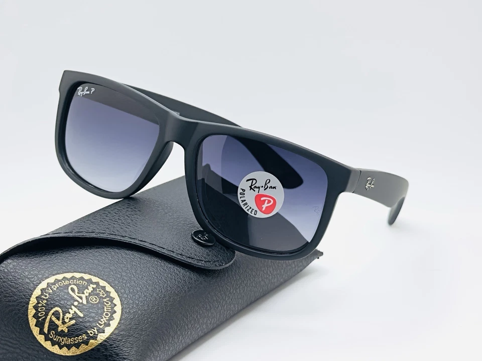 Ray-Ban RB4165 Justin 55mm Rectangular Polarized Sunglasses - Gray Gradient Lens - Image 2 of 4