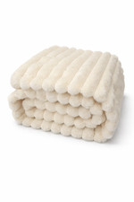 Luxury Ribbed Plush Throw Extra Thick Soft Warm Sofa Blanket