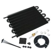 Universal 5/16" Transmission Oil Cooler Kit Aluminium alloy Tube  8 Pass Black