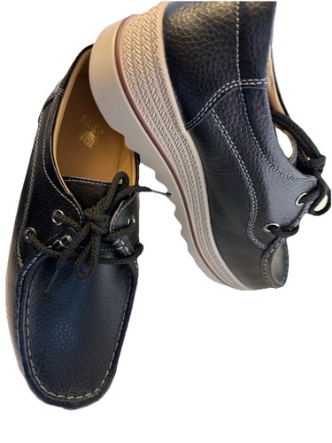Women's Black Leather Oxford Shoes Lace-Up Comfort Casual, Size 8 M - Picture 2 of 4