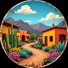2D Flat2D Flat2D Flat, 1pc Mexican Pueblo Wall Art Southwest Desert Decoration w