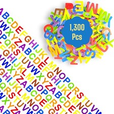 1300 Pcs Foam Letters Stickers for Crafts- 8 Colors of Alphabet Foam Sticky L...